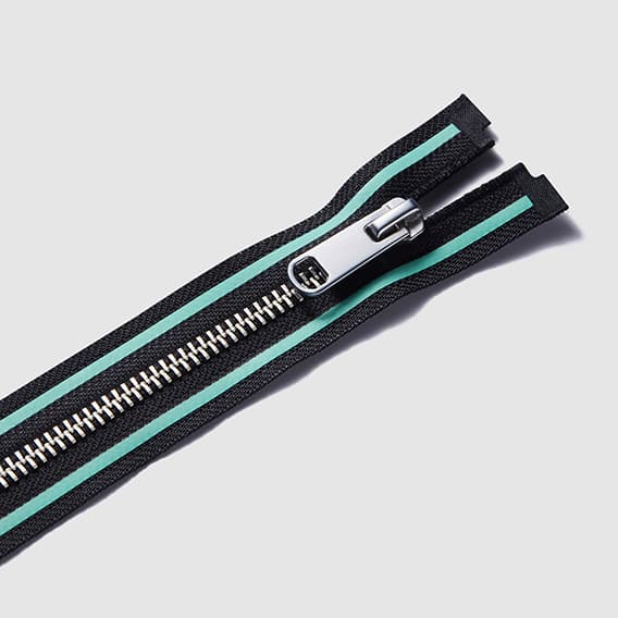 Metal V-Teeth Zipper with Decorative Film